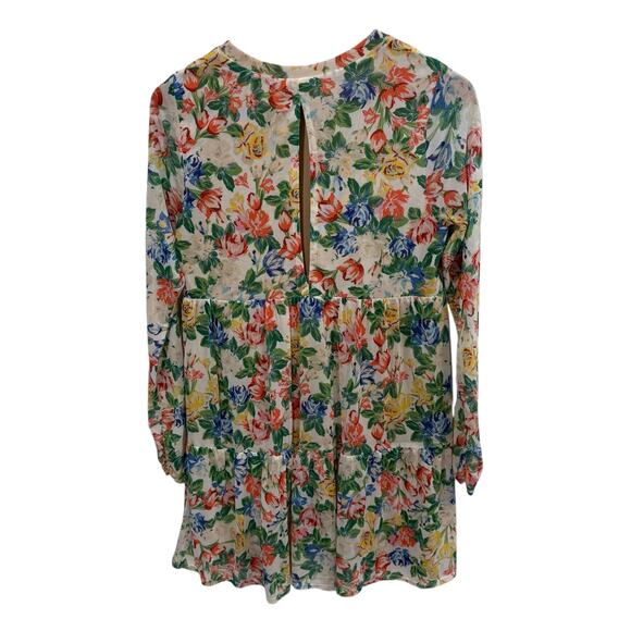 Revolve AFRM Spring Jardin Floral Dress Women's Medium Tiered Long Sleeve - Picture 2 of 8
